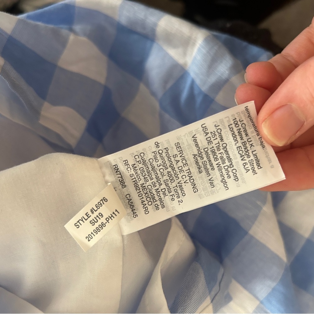 J. Crew Light Blue and White Plaid Dress - Picture 8 of 9